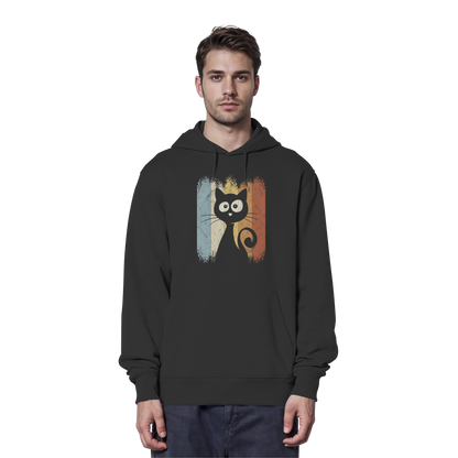 Retro Katze Silhouette - Organic Hoodie