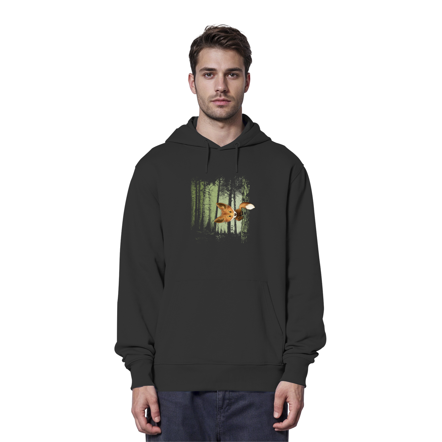 Fuchs im Zwielicht-Wald - Organic Hoodie