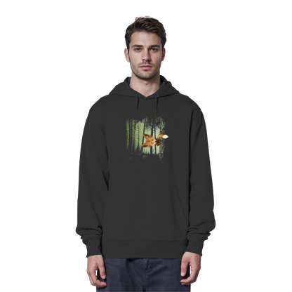 Fuchs im Zwielicht-Wald - Organic Hoodie
