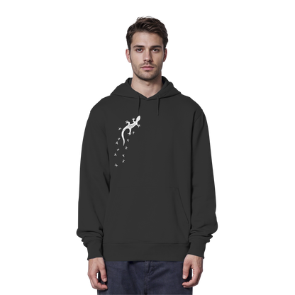 Gecko Eidechse Silhouette hell - Organic Hoodie