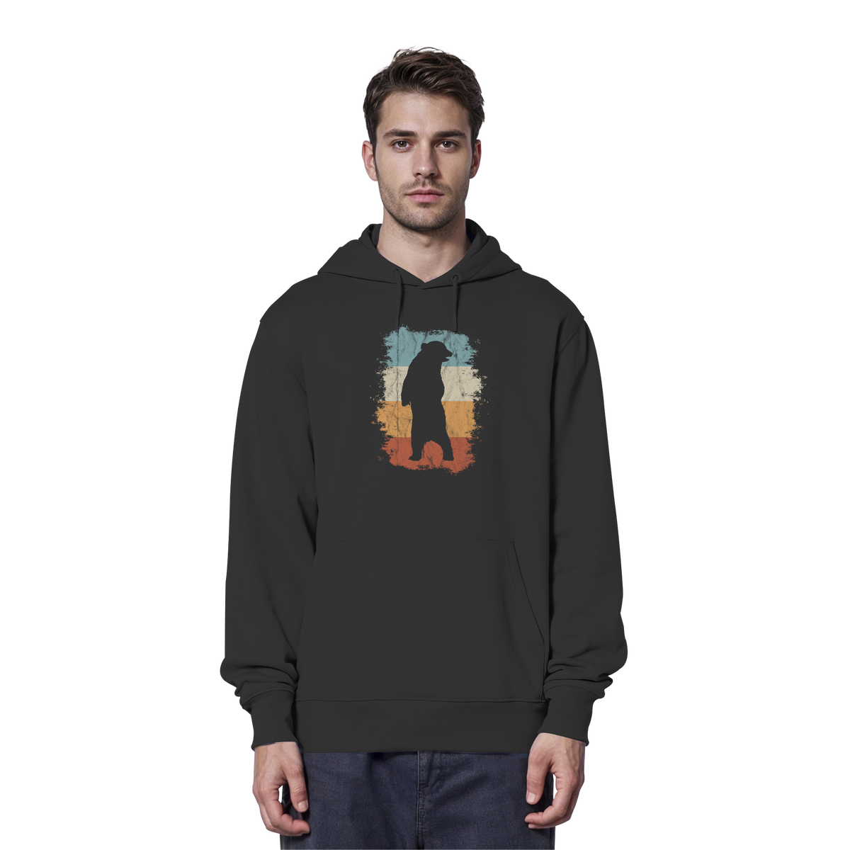 Retro Bären-Silhouette - Organic Hoodie