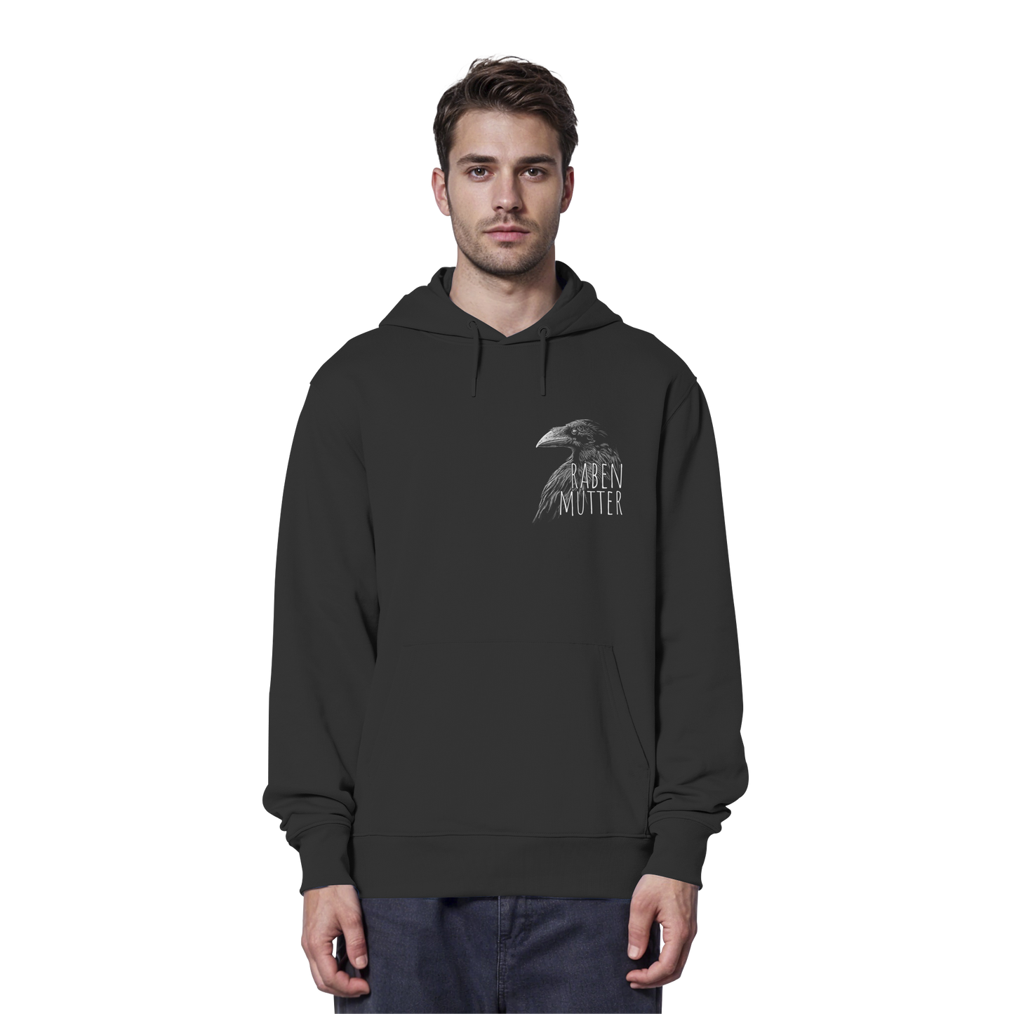 Rabenmutter schwarze Krähe Rabe - Organic Hoodie