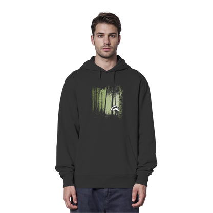 frecher Dachs im Zwielicht Wald - Organic Hoodie