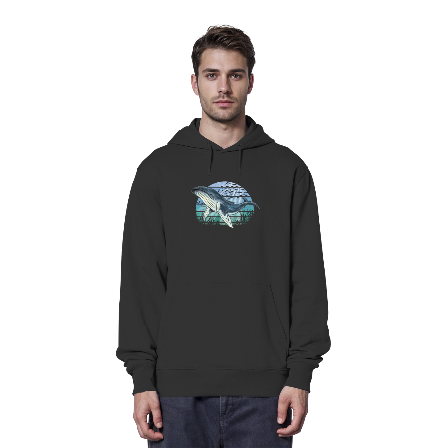 Retro Unterwasser Buckelwal - Organic Hoodie