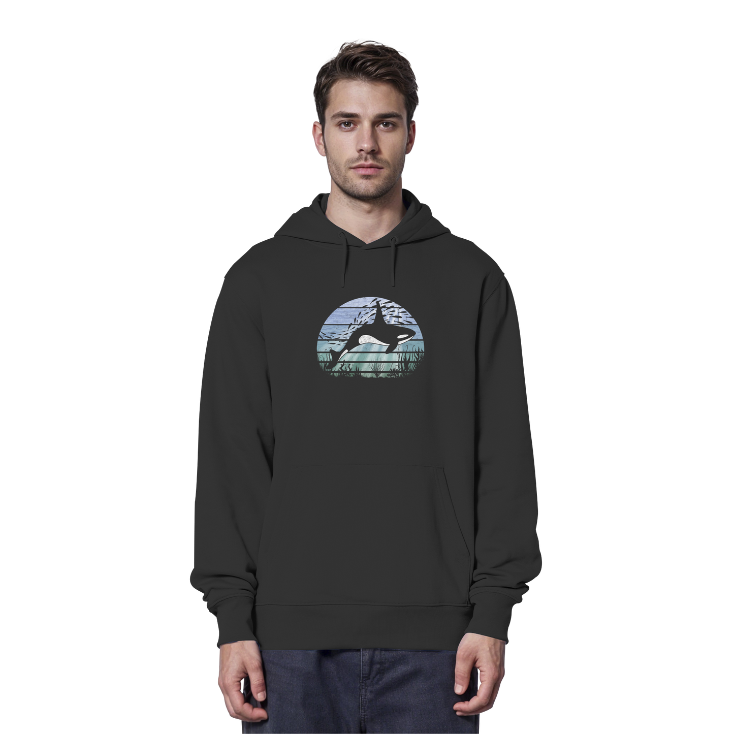 Retro Tiefsee Schwertwal Orca - Organic Hoodie