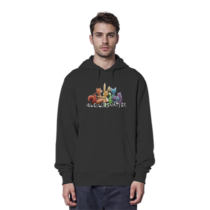 All Colors Matter! Regenbogen Tiere für Vielfalt - Organic Hoodie