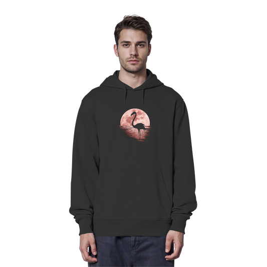 Rosa Vollmond Flamingo - Organic Hoodie