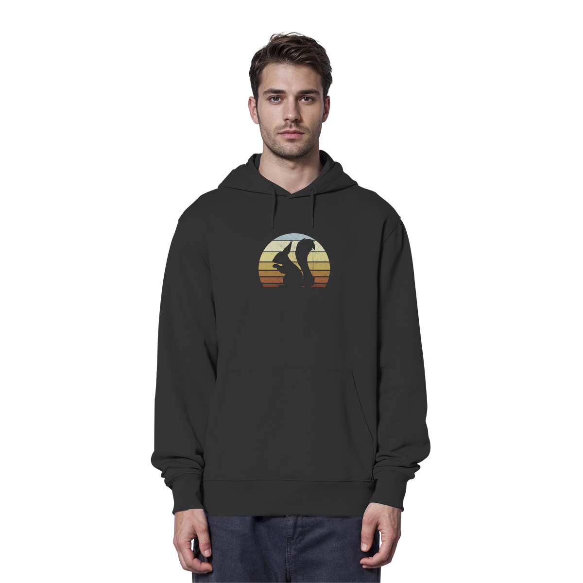 Retro Eichhörnchen Silhouette - Organic Hoodie