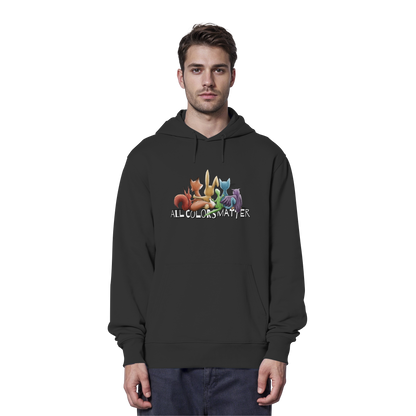 All Colors Matter! Regenbogen Tiere für Vielfalt - Organic Hoodie