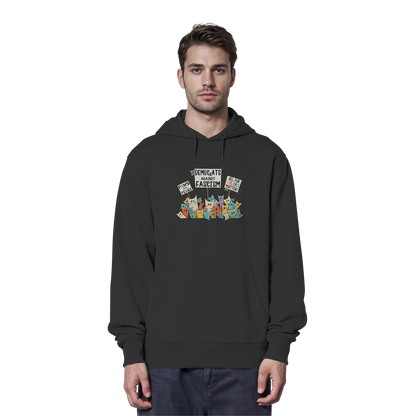 Demo-Katzen gegen Faschismus und für Vielfalt - Organic Hoodie