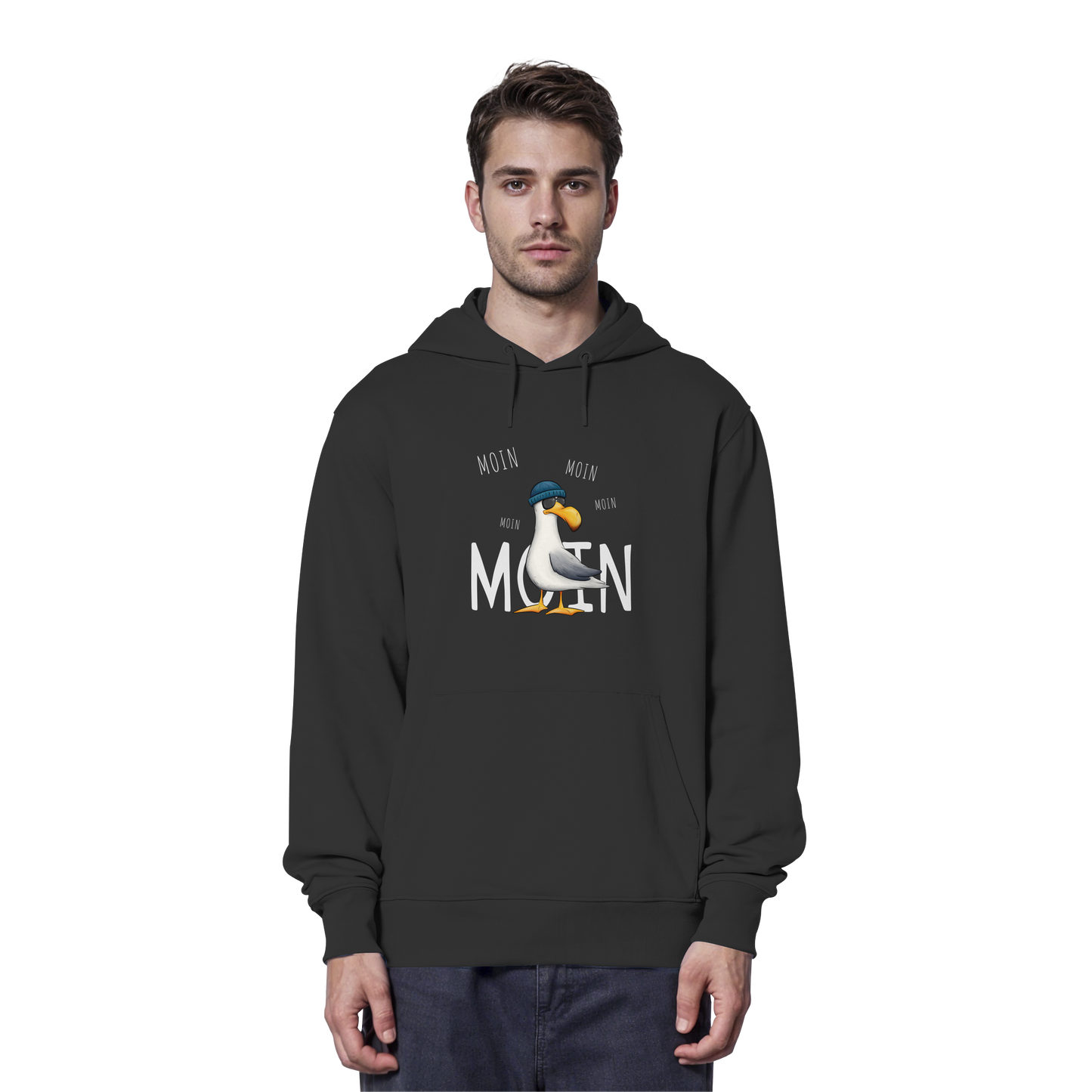 Moin Moin Lässige Hipster Möwe  - Organic Hoodie