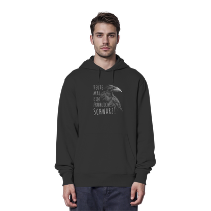 fröhlicher schwarzer Rabe - Organic Hoodie