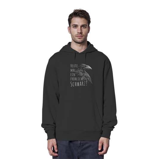 fröhlicher schwarzer Rabe - Organic Hoodie