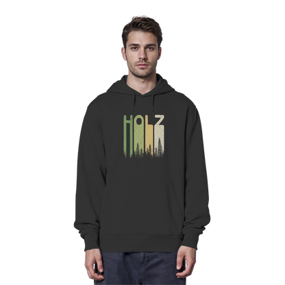 Holz Retro Wald Schriftzug - Organic Hoodie