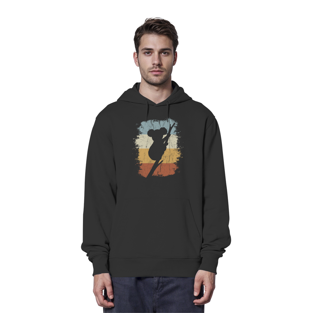 Retro kletternder Koala-Bär - Organic Hoodie