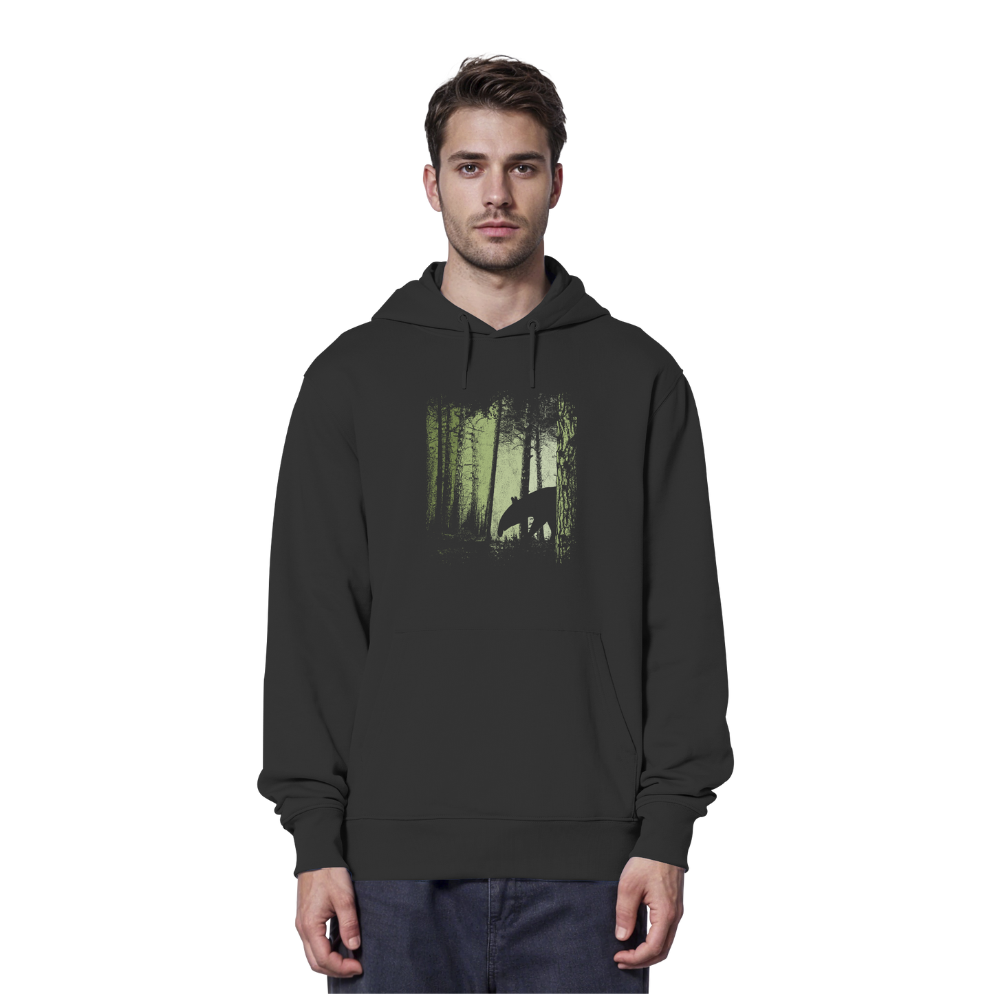 Lässiger Tapir im Zwielicht Wald - Organic Hoodie