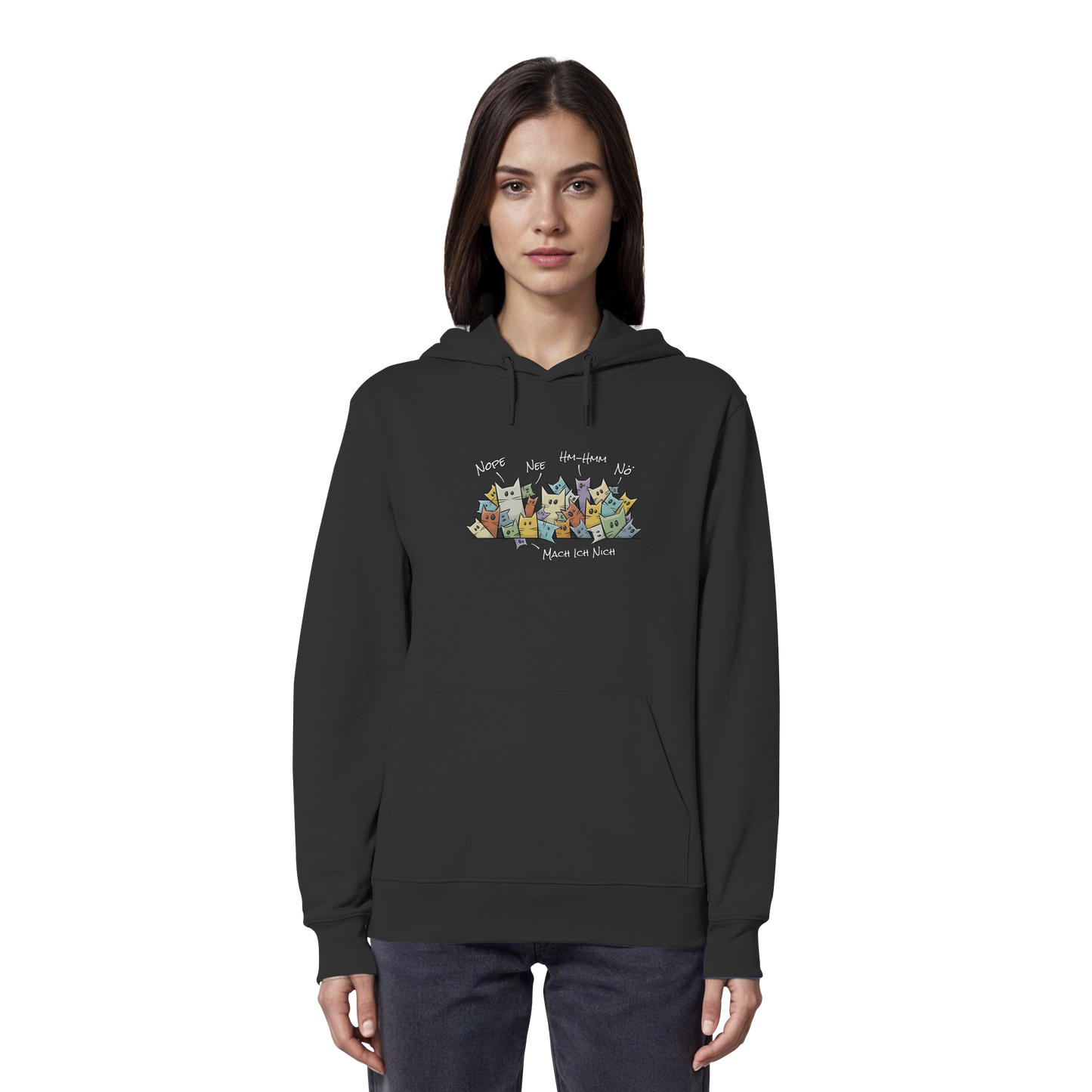 Nope, Nee, Nö Katzen - Organic Hoodie