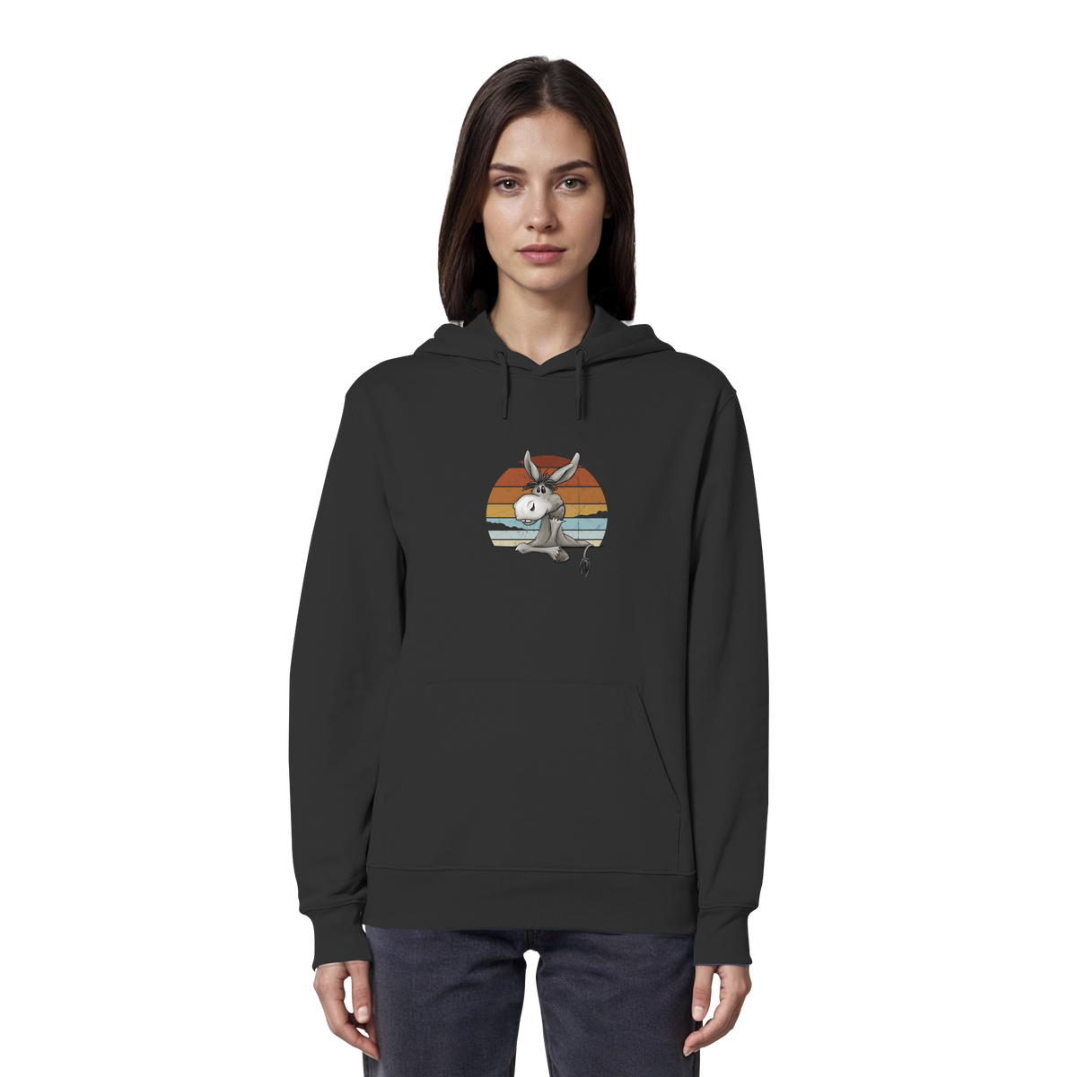 Lässiges Maultier Retro Esel - Organic Hoodie