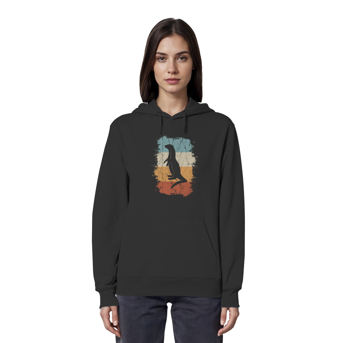 Retro Otter Fischotter Silhouette - Organic Hoodie