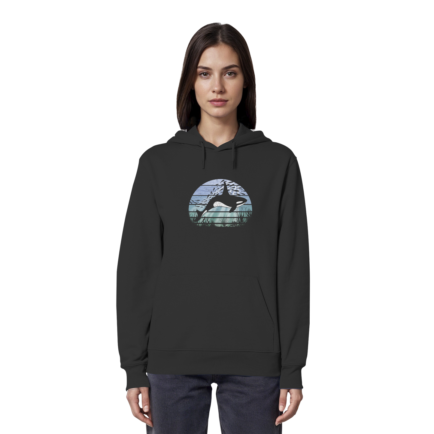 Retro Tiefsee Schwertwal Orca - Organic Hoodie
