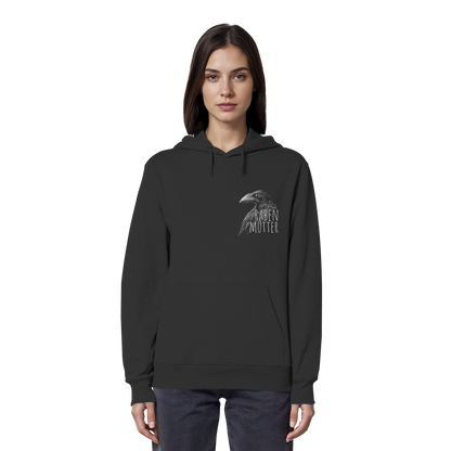 Rabenmutter schwarze Krähe Rabe - Organic Hoodie