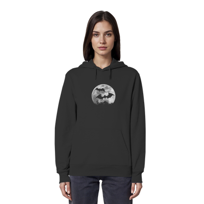 Fledermaus Silhouetten bei Vollmond - Organic Hoodie