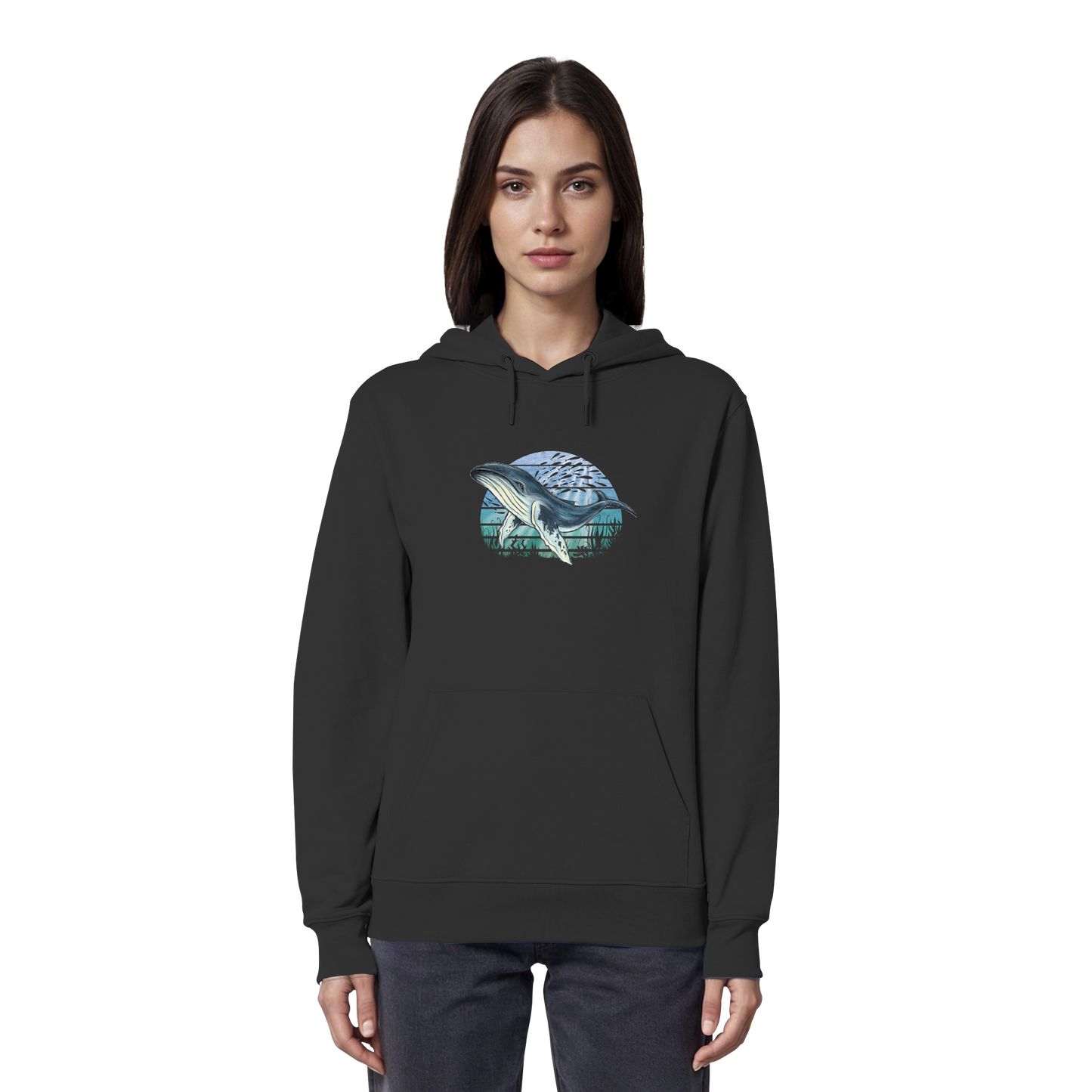 Retro Unterwasser Buckelwal - Organic Hoodie