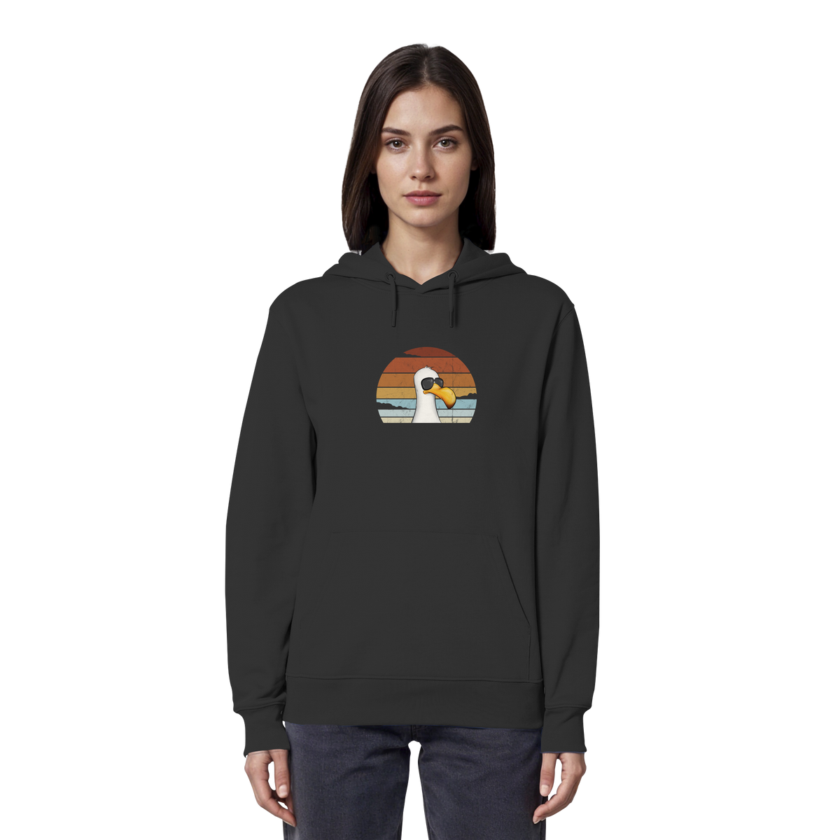 Cool lässige Retro Möwe - Organic Hoodie