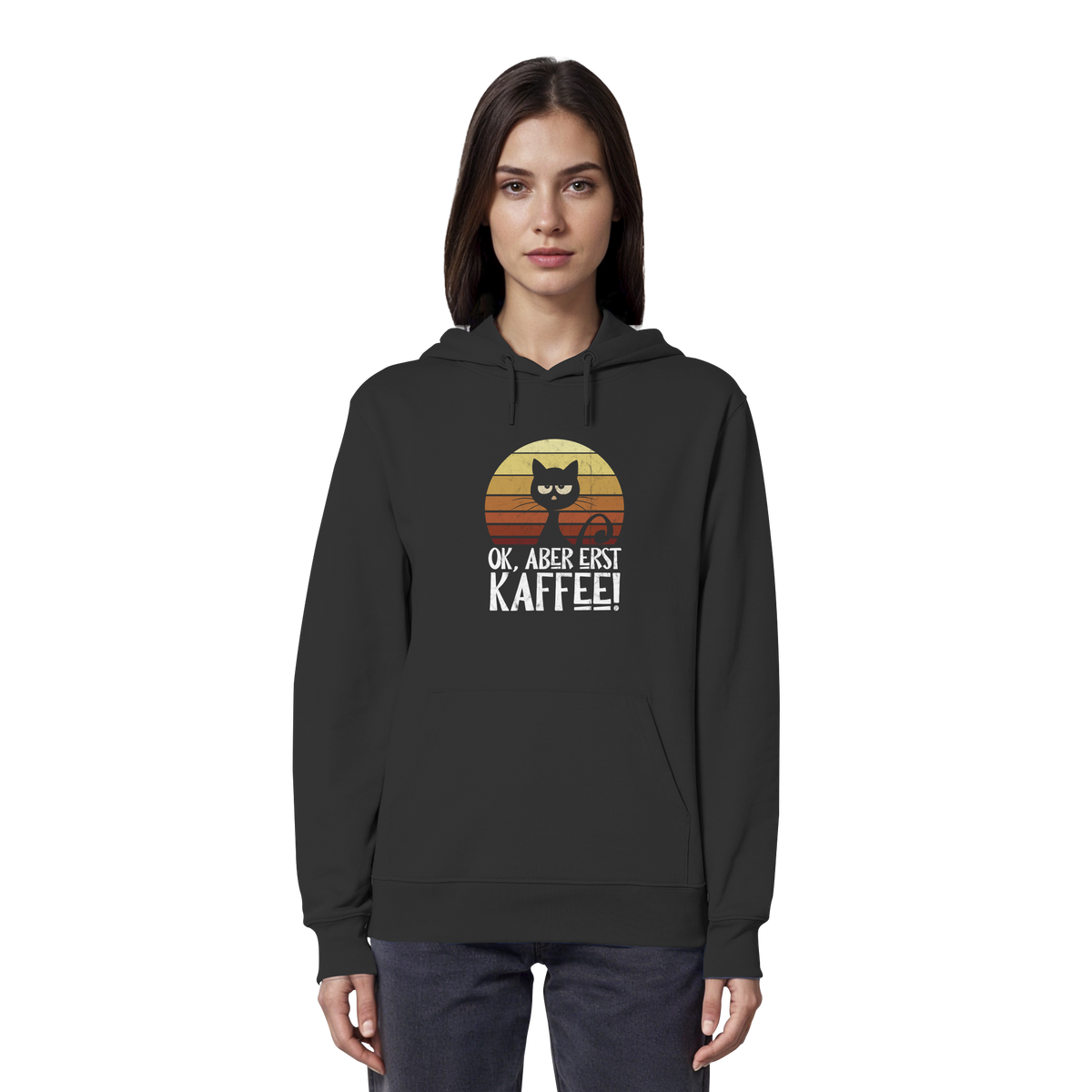 Ok, aber erst Kaffee | launische Katze - Organic Hoodie