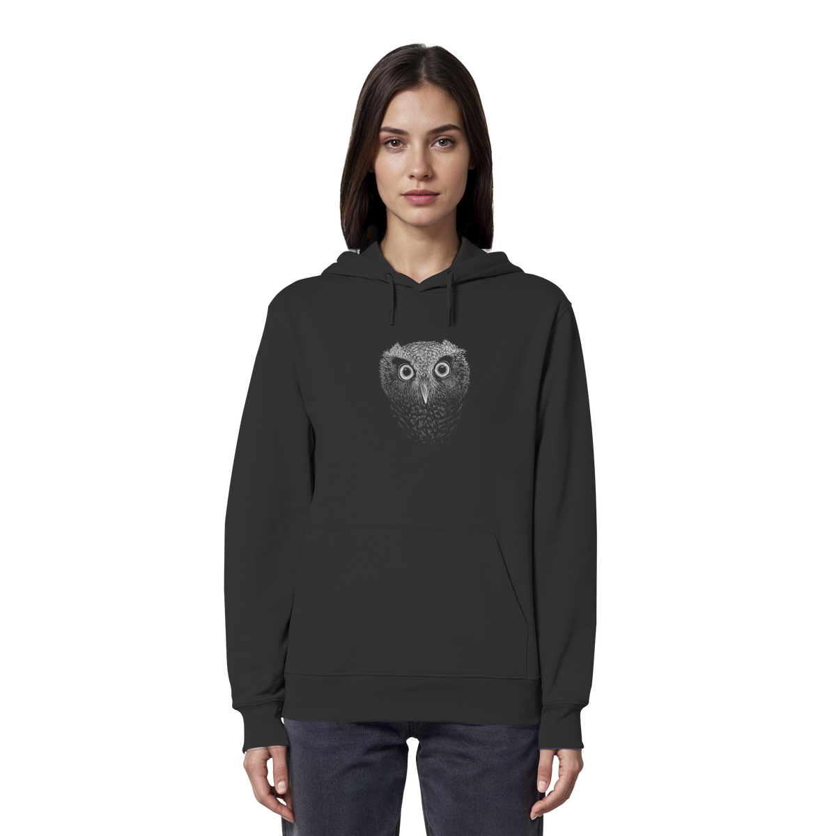 Eule Kritzelkunst Illustration - Organic Hoodie