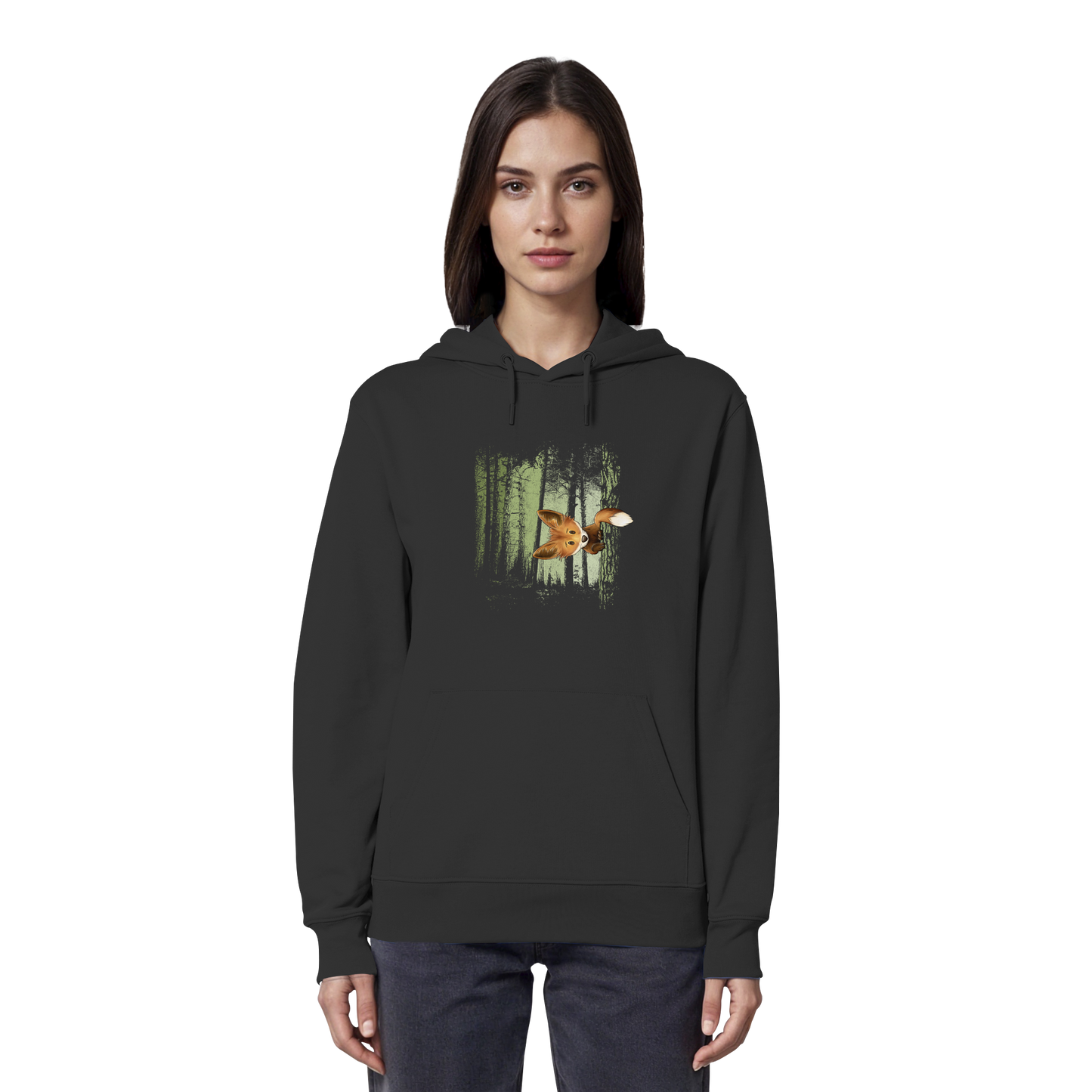 Fuchs im Zwielicht-Wald - Organic Hoodie