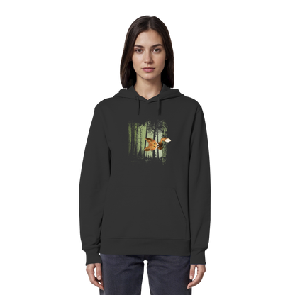 Fuchs im Zwielicht-Wald - Organic Hoodie