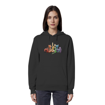 Regenbogen Tiere für Freundschaft, Toleranz und Vielfalt - Organic Hoodie