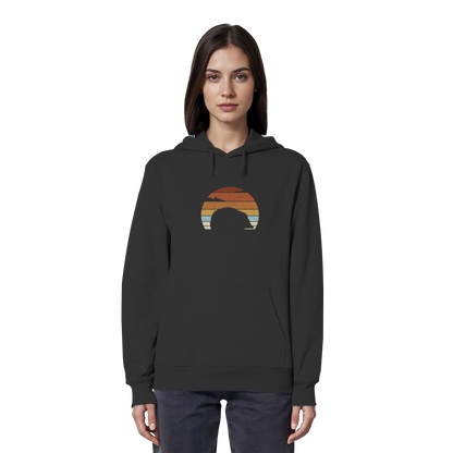Retro Igel Silhouette im Sonnenuntergang - Organic Hoodie