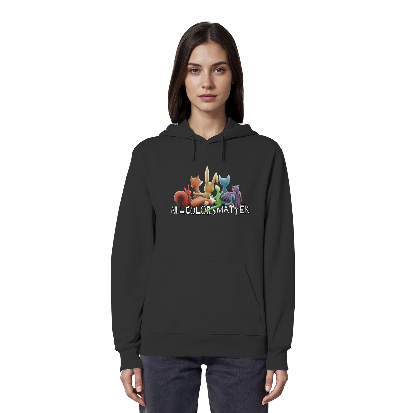 All Colors Matter! Regenbogen Tiere für Vielfalt - Organic Hoodie