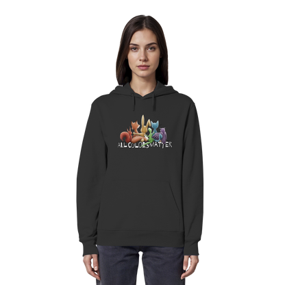 All Colors Matter! Regenbogen Tiere für Vielfalt - Organic Hoodie