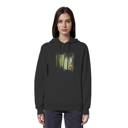Comic Bär versteckt im Zwielicht Wald - Organic Hoodie