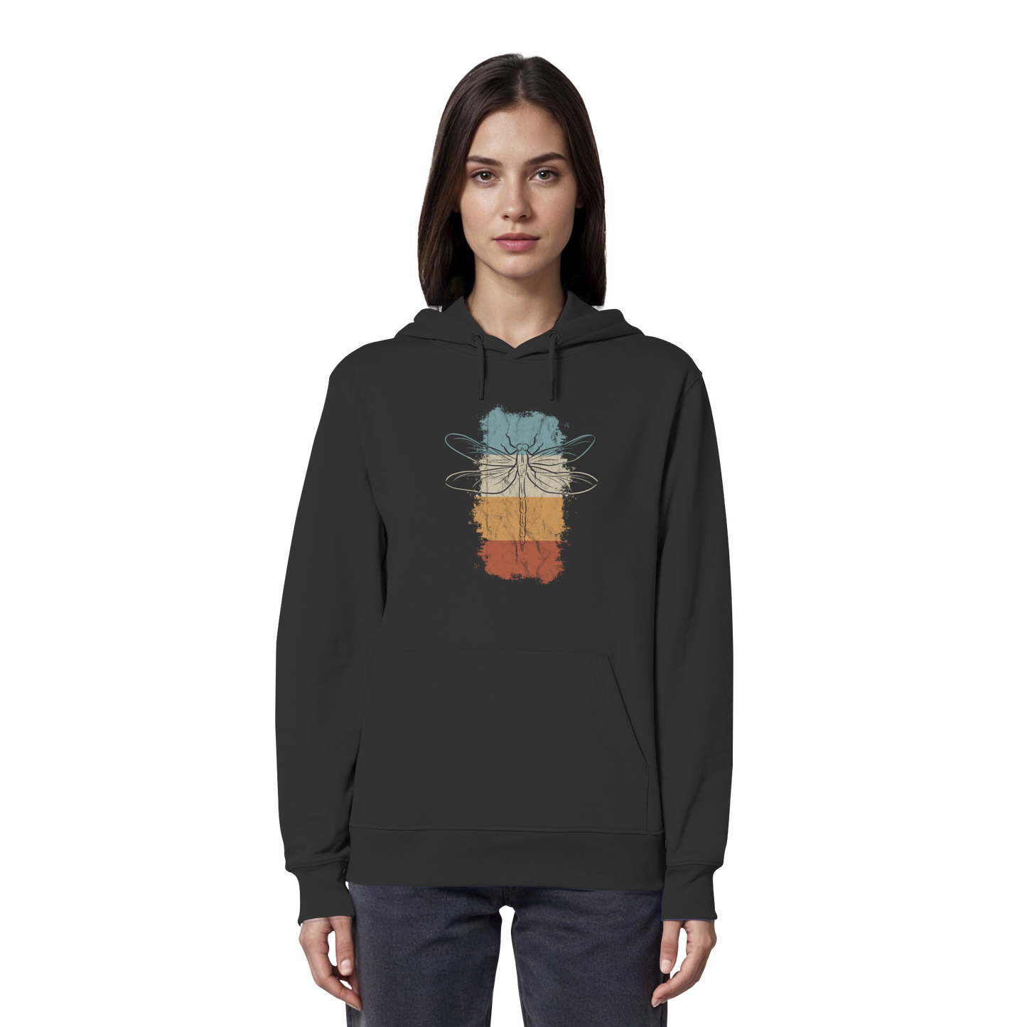 Retro Kunst Libelle | Vintage Dragonfly - Organic Hoodie