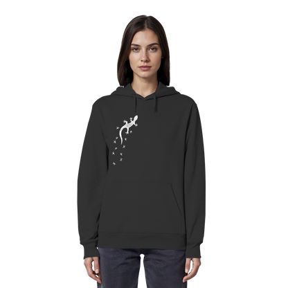 Gecko Eidechse Silhouette hell - Organic Hoodie