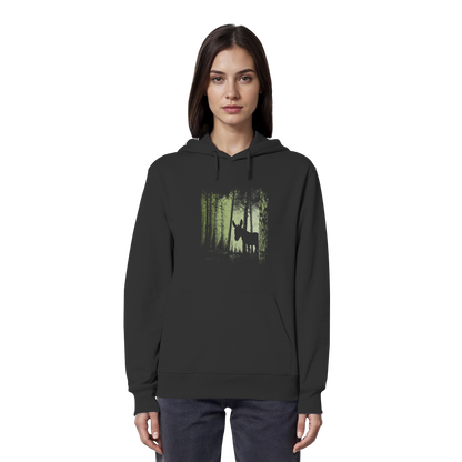 Esel im Zwielicht-Wald - Organic Hoodie