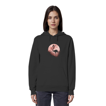 Rosa Vollmond Flamingo - Organic Hoodie