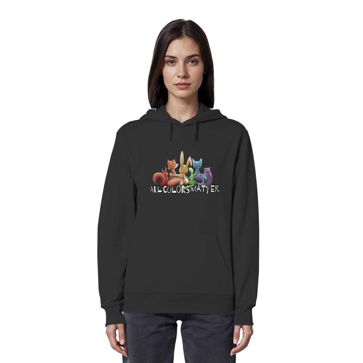 All Colors Matter! Regenbogen Tiere für Vielfalt - Organic Hoodie
