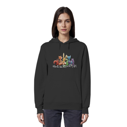 All Colors Matter! Regenbogen Tiere für Vielfalt - Organic Hoodie