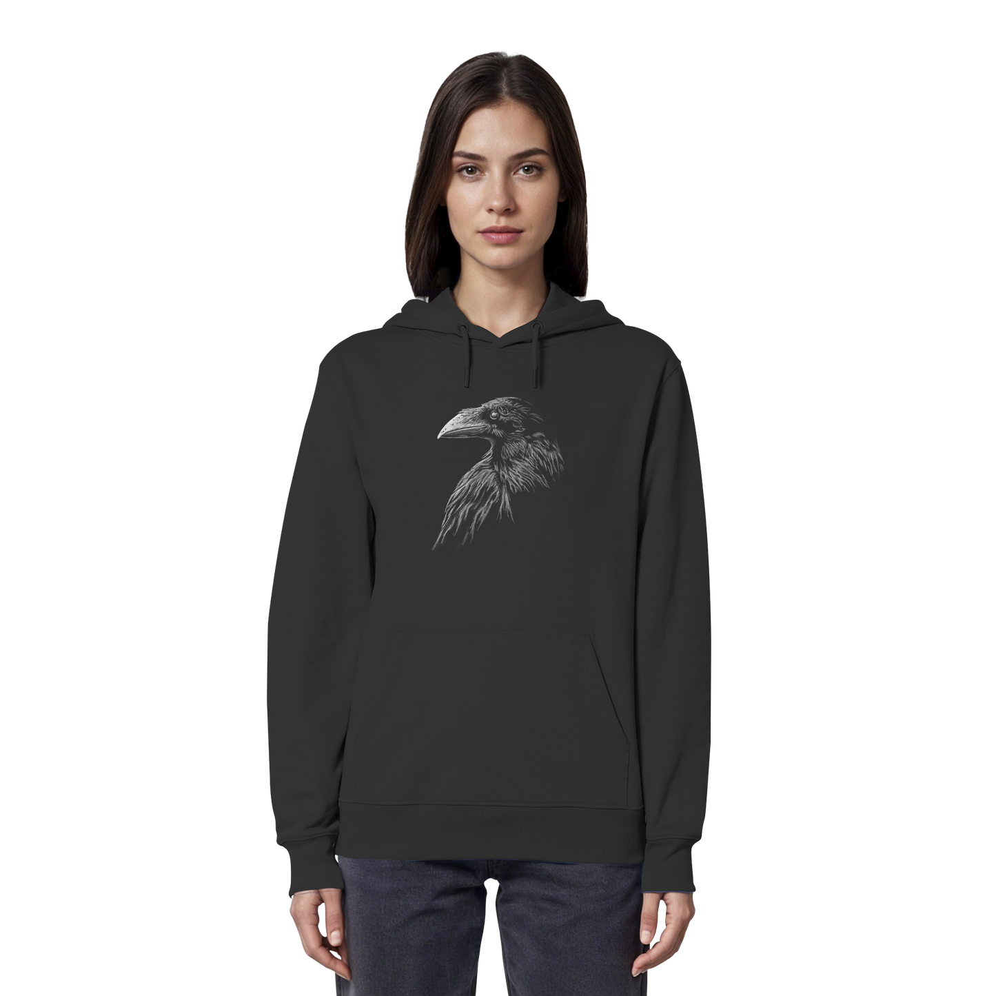 Kritzelkunst Rabe Krähe - Organic Hoodie