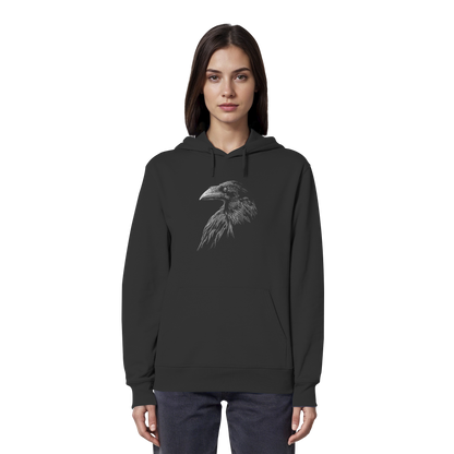 Kritzelkunst Rabe Krähe - Organic Hoodie