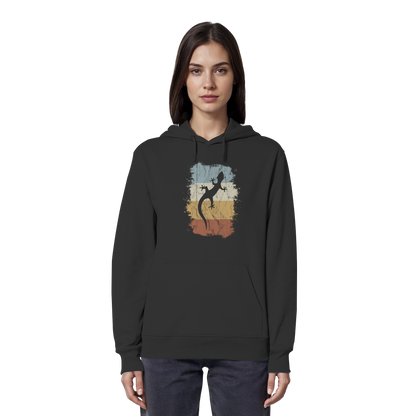 Retro Gecko Salamander Silhouette - Organic Hoodie