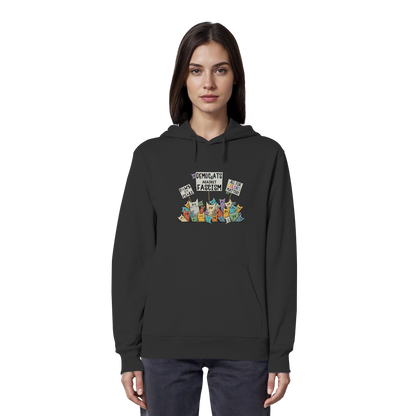 Demo-Katzen gegen Faschismus und für Vielfalt - Organic Hoodie