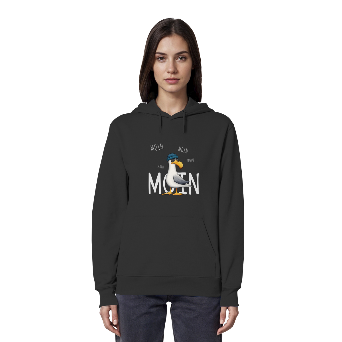Moin Moin Lässige Hipster Möwe  - Organic Hoodie