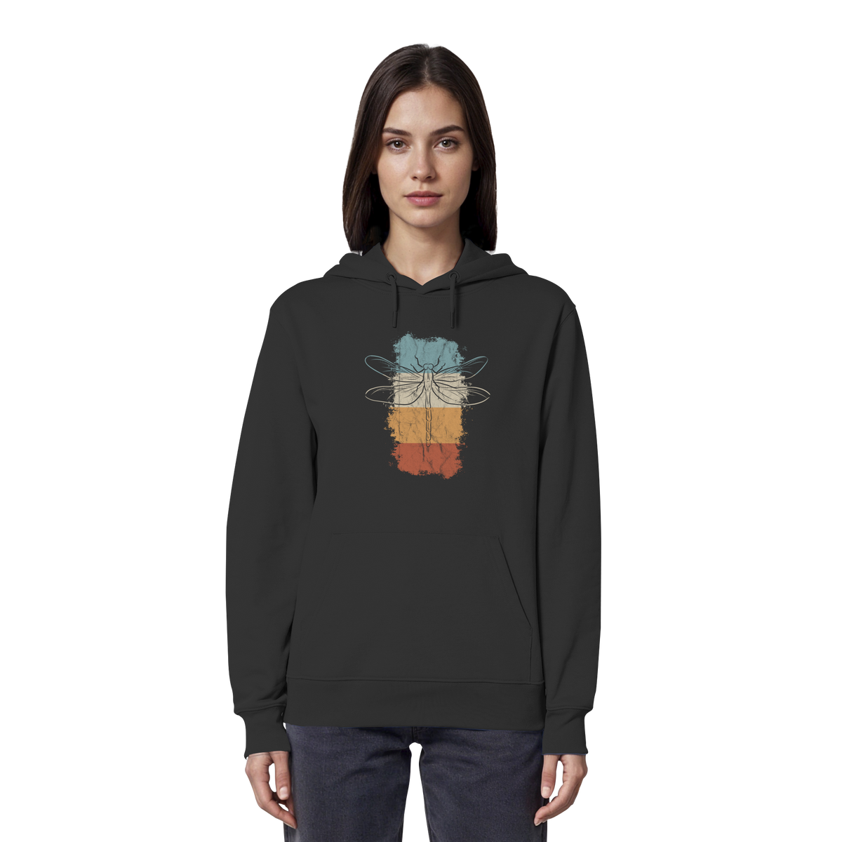 Retro Kunst Libelle | Vintage Dragonfly - Organic Hoodie