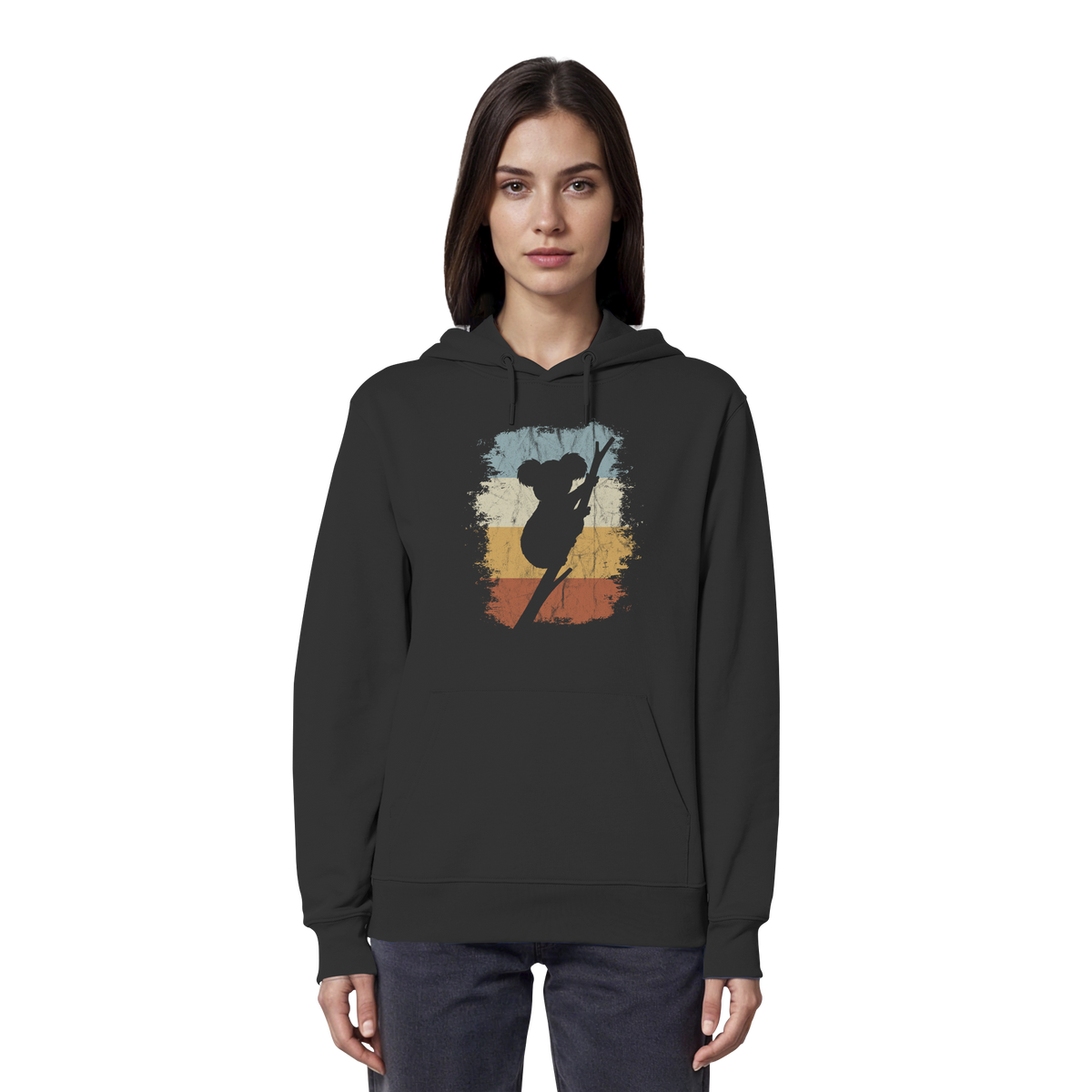Retro kletternder Koala-Bär - Organic Hoodie